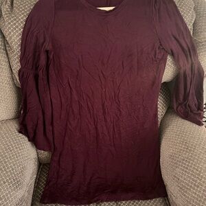 LOFT Deep Purple Long Sleeve Top